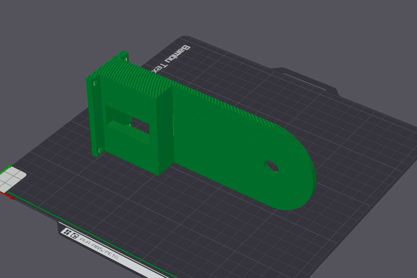 Sliced shoulder plate prepared for 3D printing