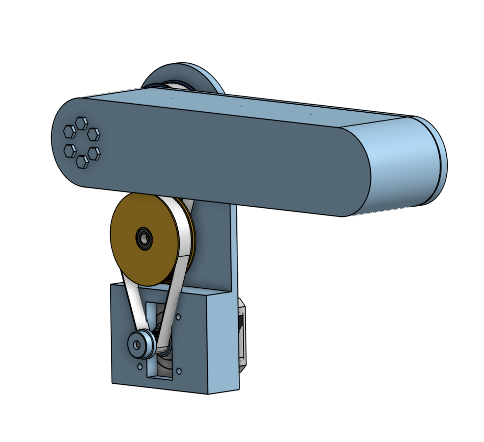 Early CAD concept of robotic arm shoulder belt reduction