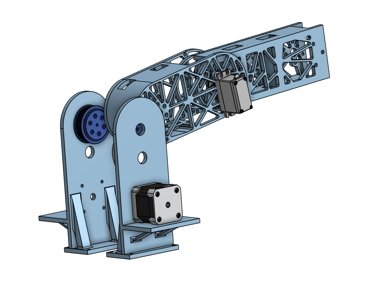 CAD model of trussed robotic arm shoulder link