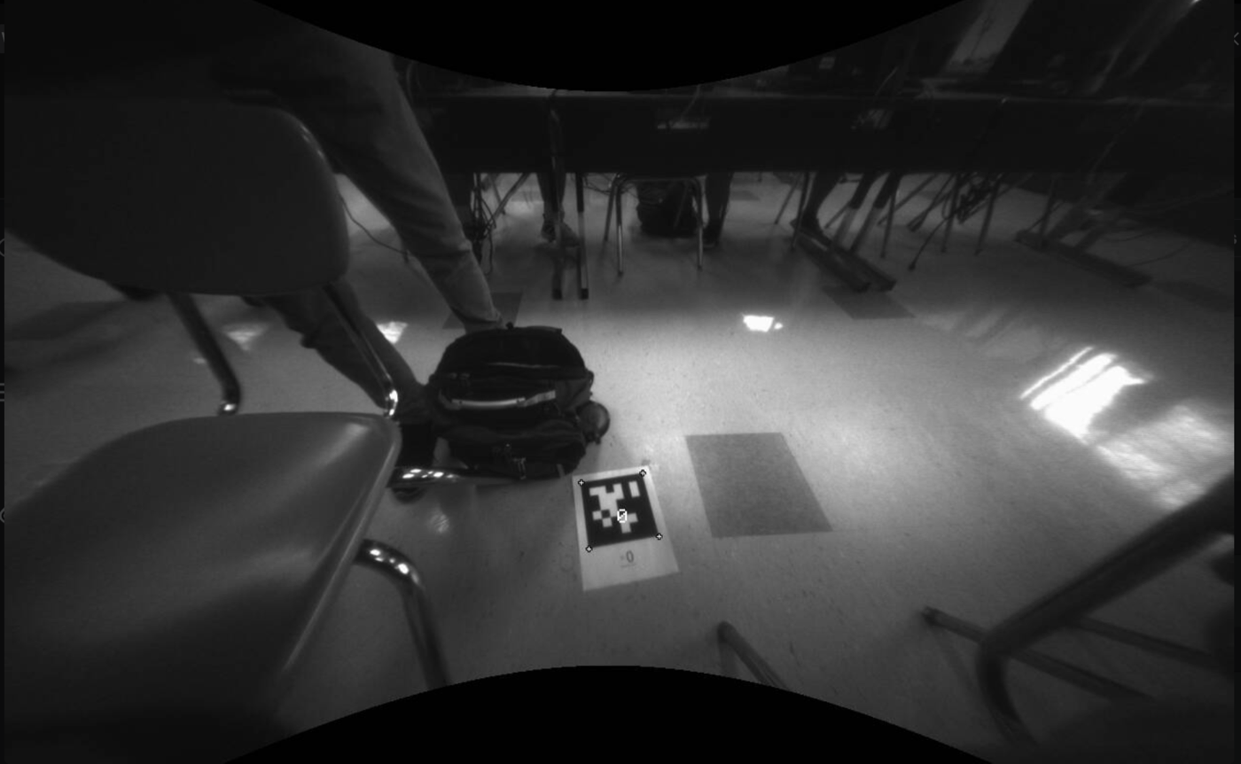 VOXL camera view in grayscale